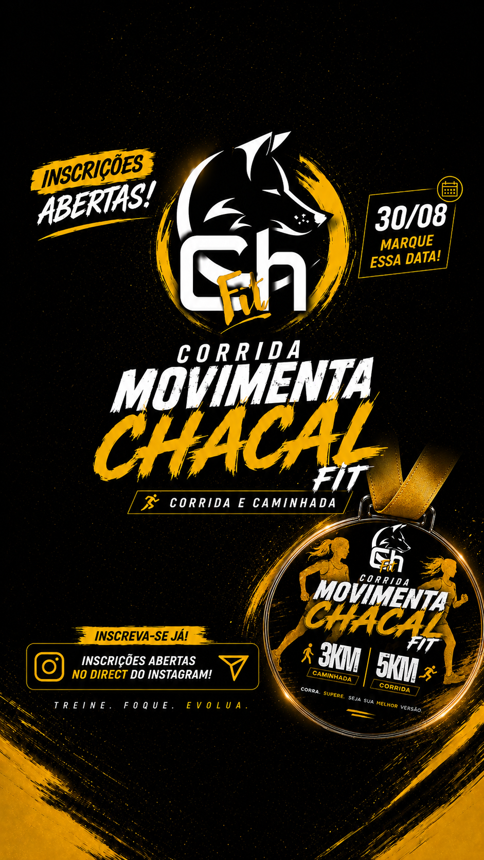 Card oficial da Corrida e Caminhada Movimenta Chacal Fit